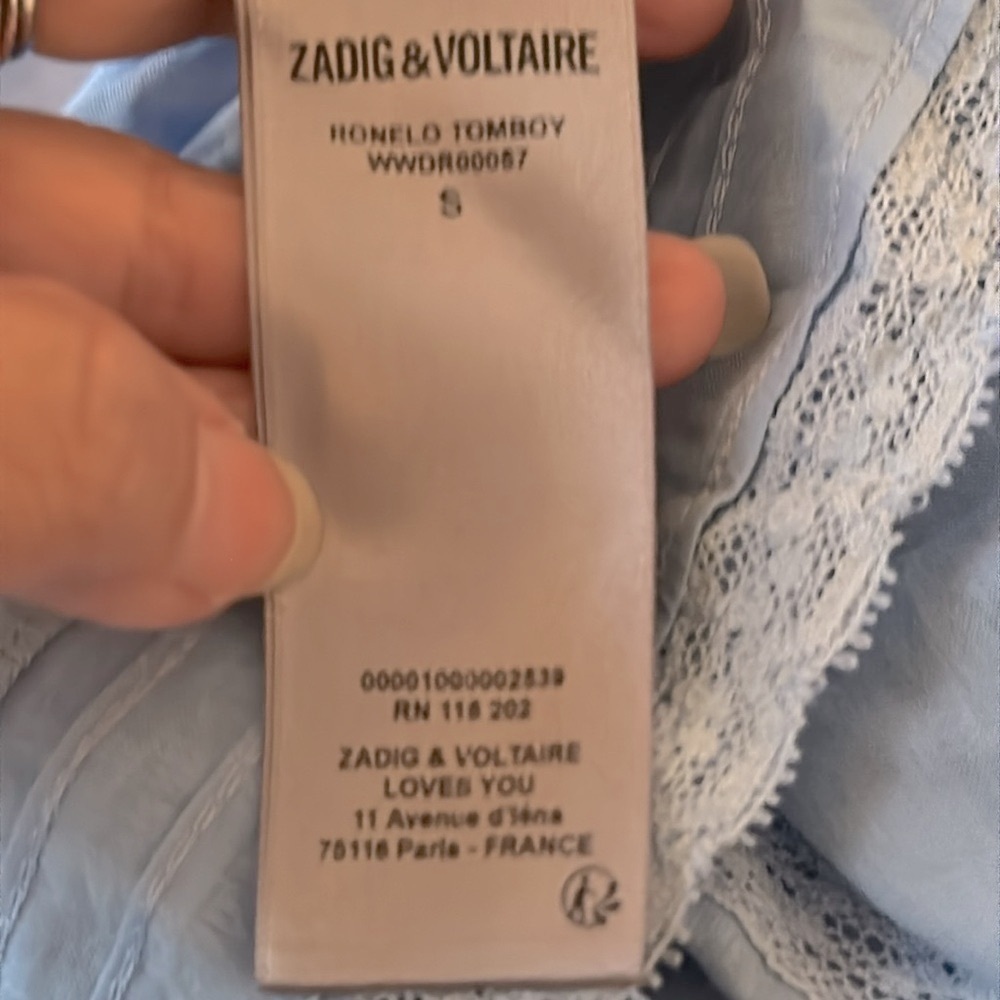 Zadig & Voltaire Blue Lace Ruffle Maxi Dress | Boho Cottage-core SZ S NWT! - Picture 10 of 13